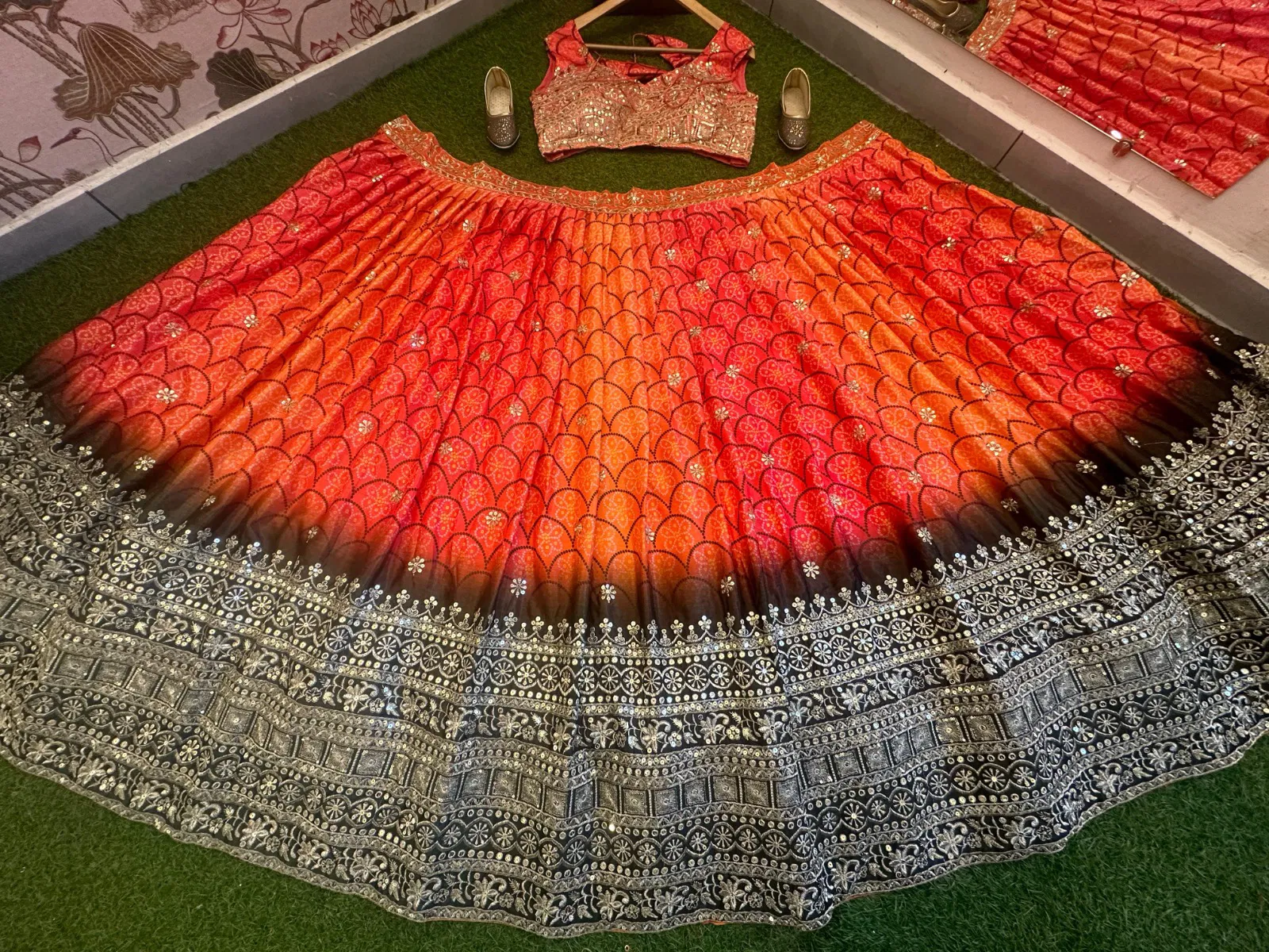 Dvd 5020 Chinon Silk With Digital Print Lehnga Choli Wholesaler In Delhi